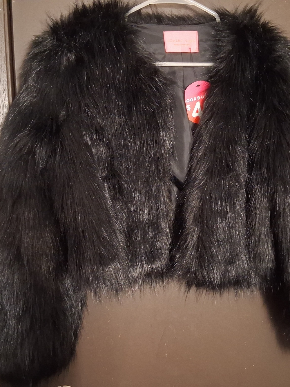 ‼️SOLD‼️AKIRA Black Faux Fur Cropped Jacket